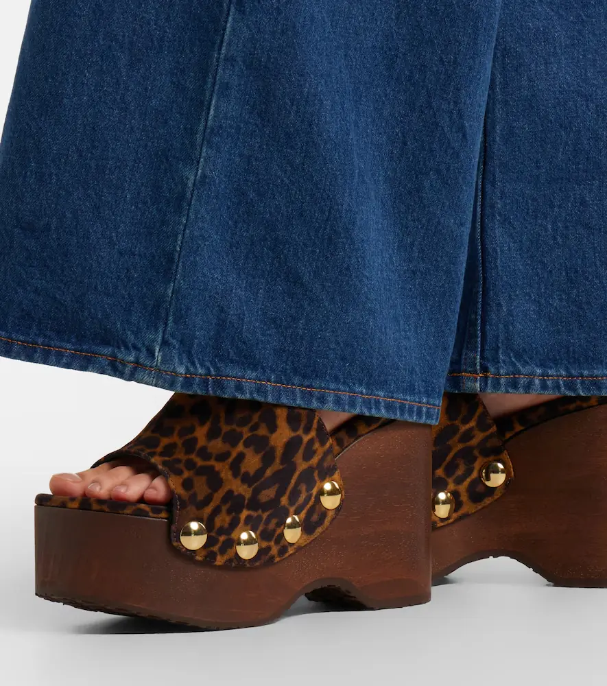 Gianvito Rossi Ardéa leopard-print suede wedge mules | Thumbnail 6
