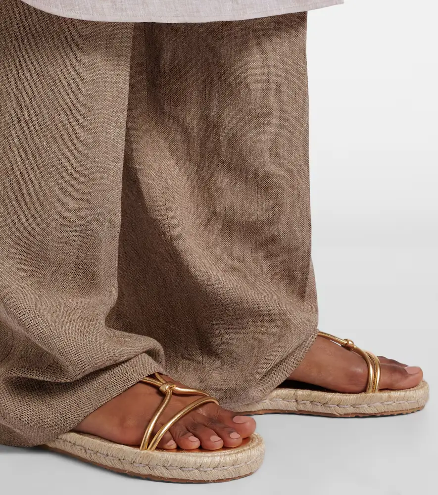 Gianvito Rossi Bali metallic leather espadrille sandals | Thumbnail 5
