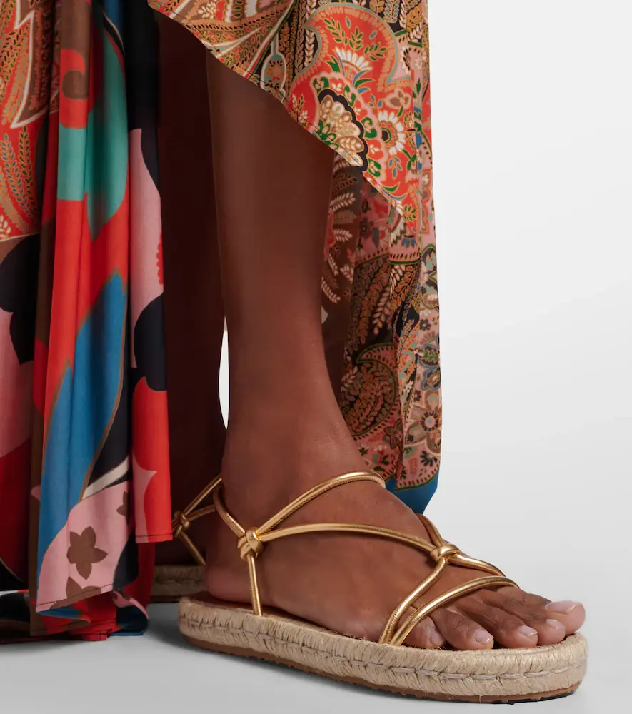 Gianvito Rossi Bali metallic leather espadrille sandals | Thumbnail 7