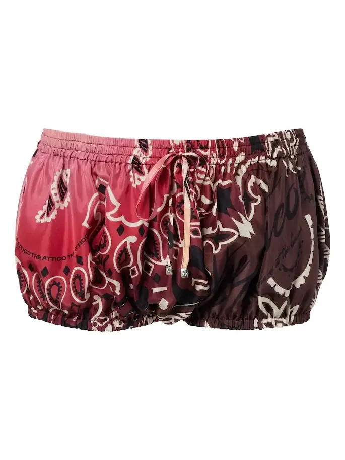 Printed silk shorts