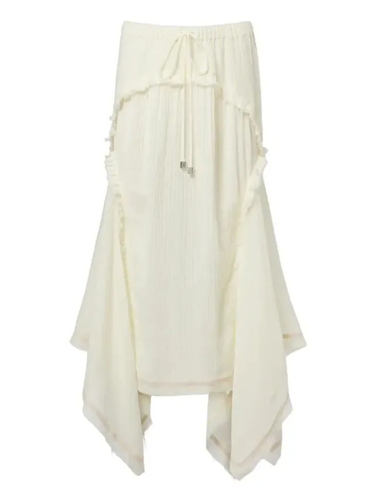 Ruffled cotton maxi skirt