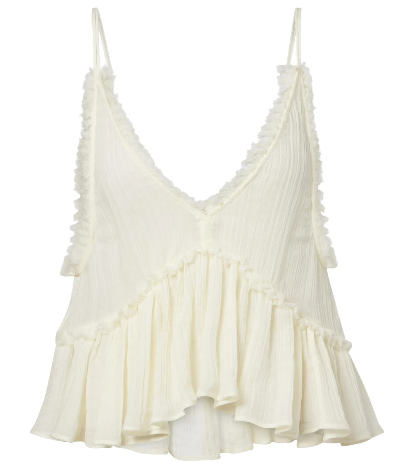 Ruffled cotton camisole top Ruffled cotton camisole top