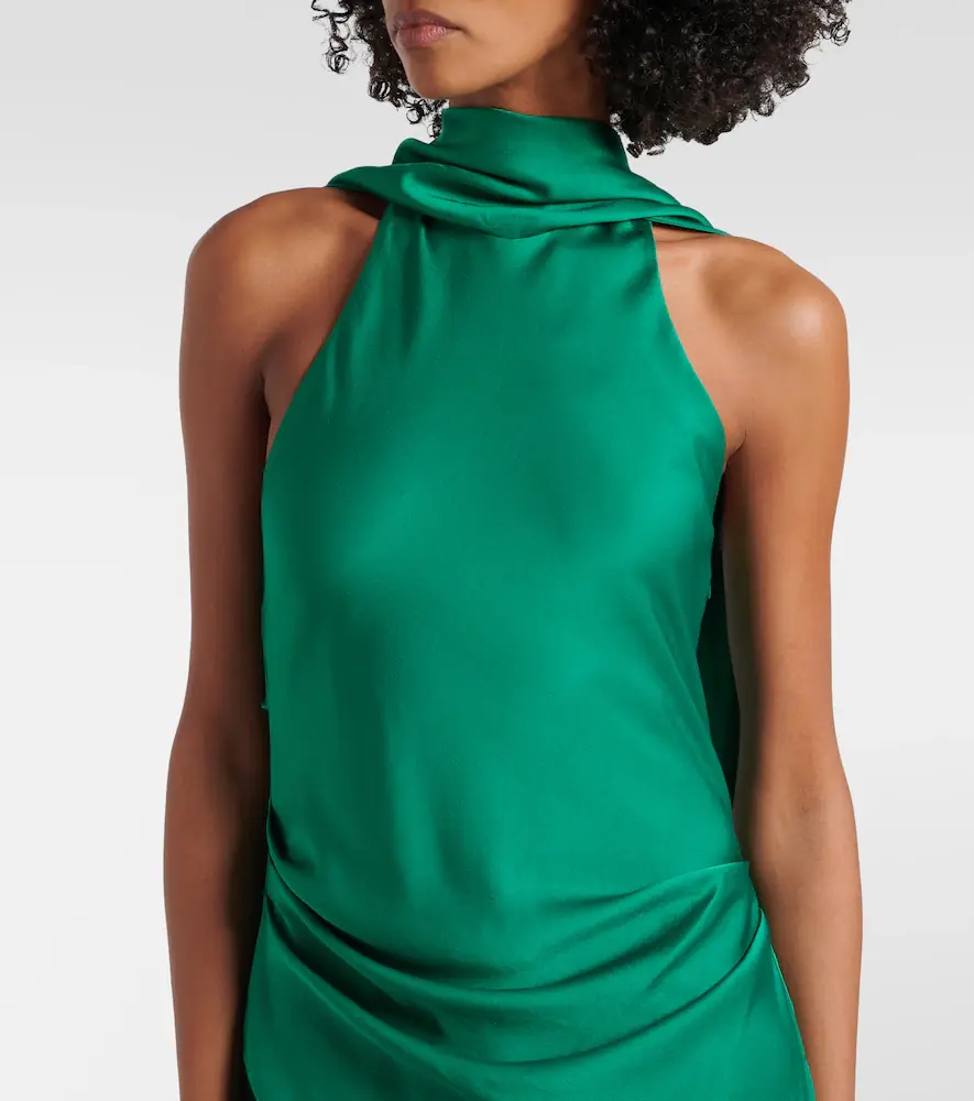 Simkhai Monica asymmetric satin midi dress | Thumbnail 5 Simkhai Monica asymmetric satin midi dress | Thumbnail 5