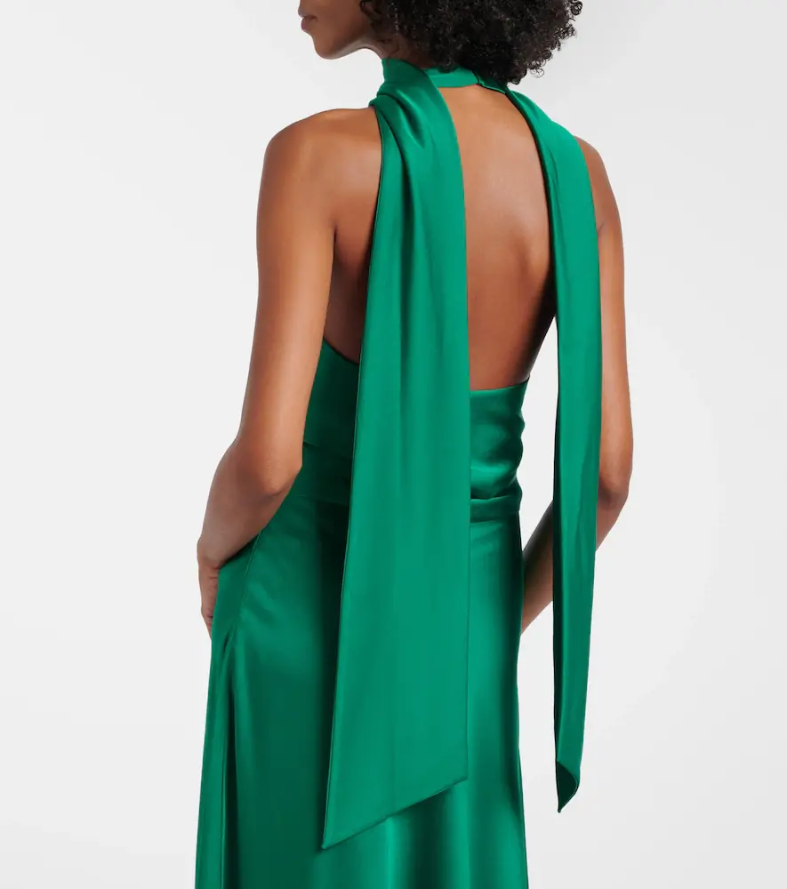 Simkhai Monica asymmetric satin midi dress | Thumbnail 6 Simkhai Monica asymmetric satin midi dress | Thumbnail 6