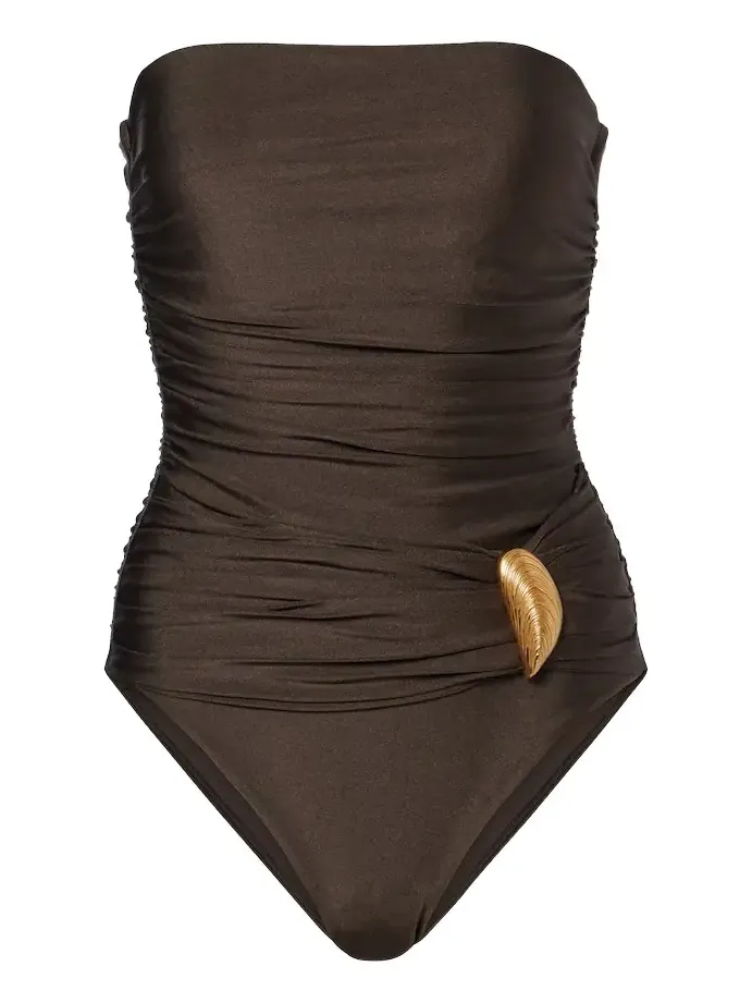 Lorena appliqué ruched swimsuit