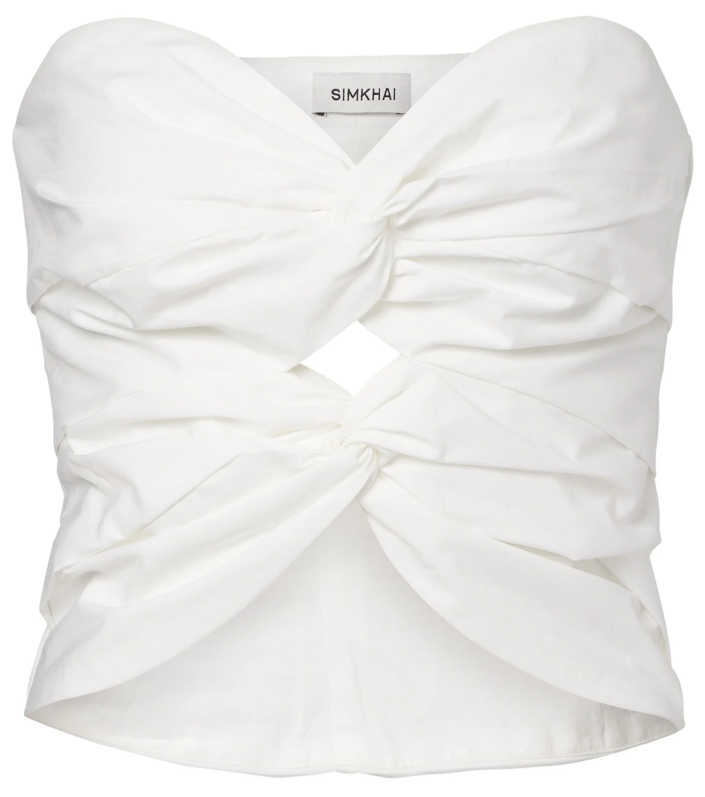 Cornelia cutout ruched cotton-blend top Cornelia cutout ruched cotton-blend top