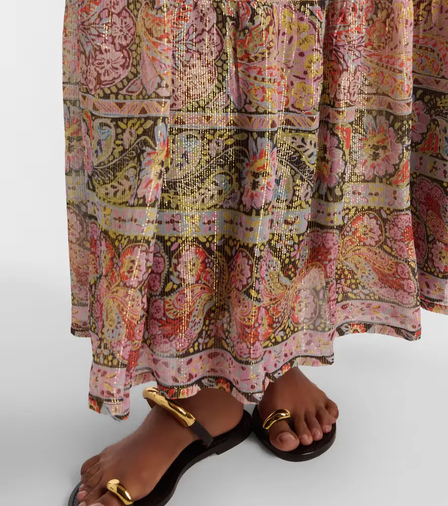 Rixo Kamilah floral lamé maxi dress | Thumbnail 2