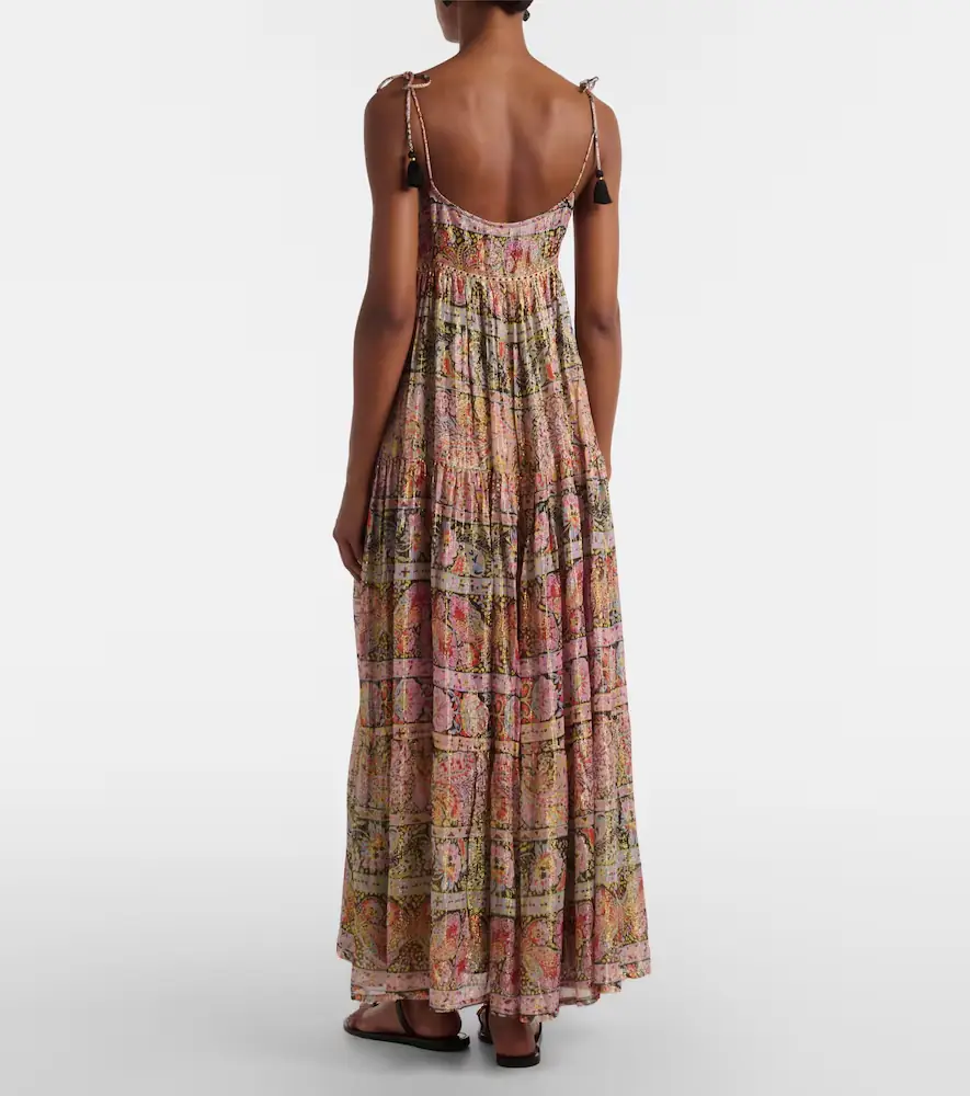 Rixo Kamilah floral lamé maxi dress | Thumbnail 4