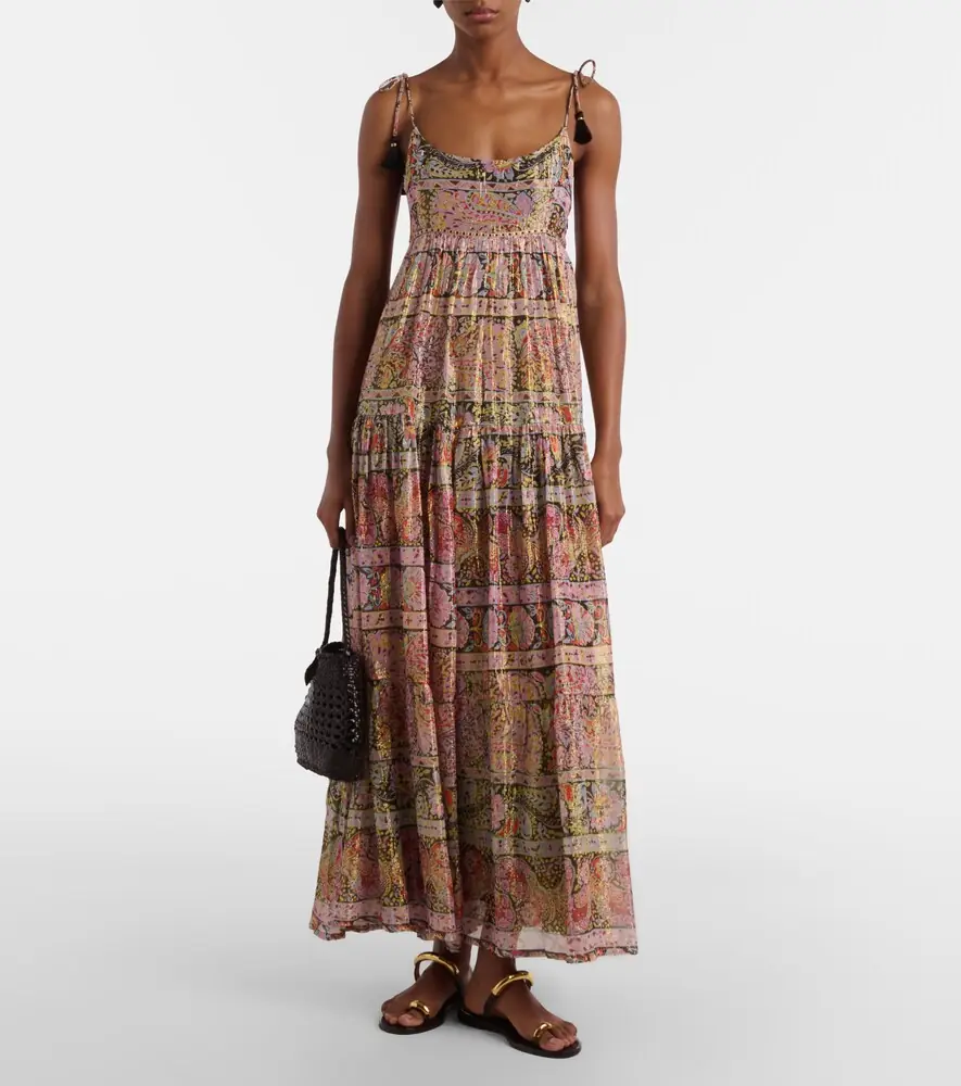 Rixo Kamilah floral lamé maxi dress | Thumbnail 5