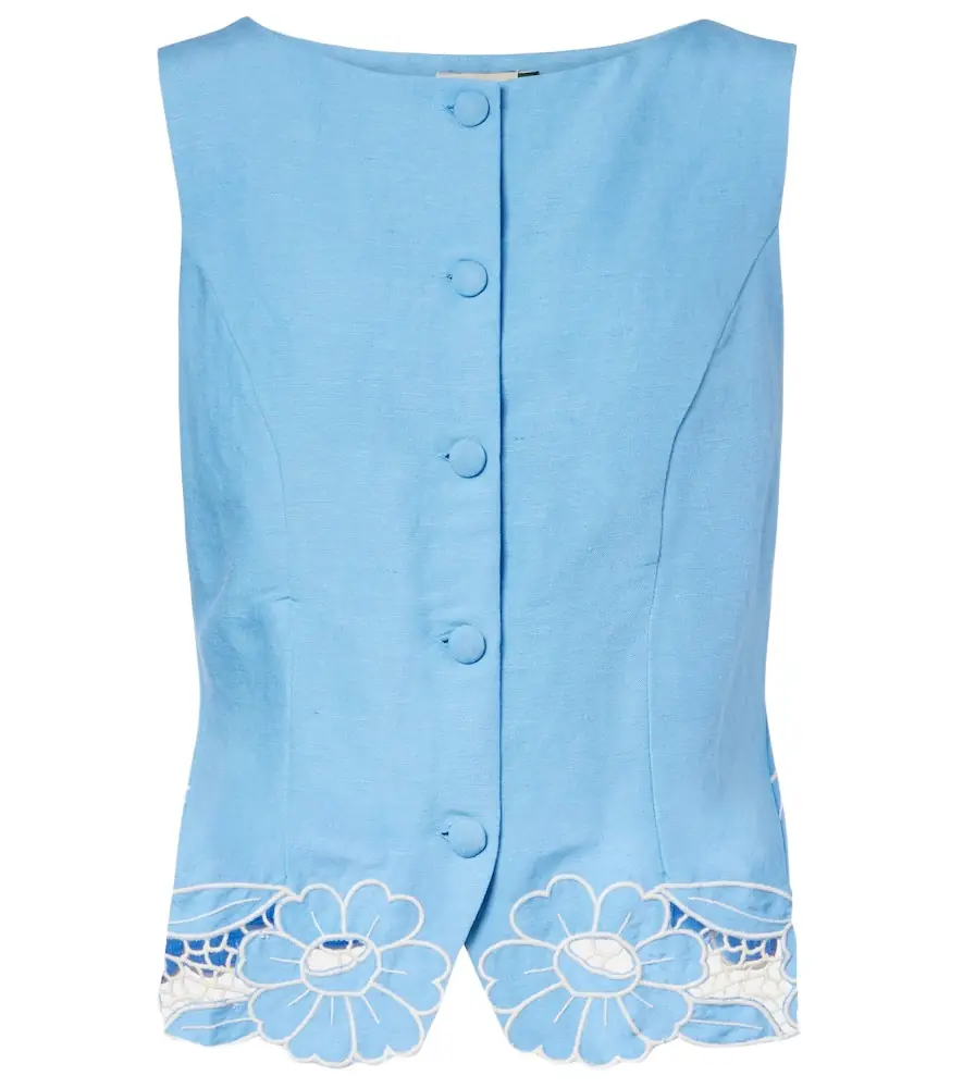 Rixo Lucca linen-blend vest | Image 1 Rixo Lucca linen-blend vest | Image 1