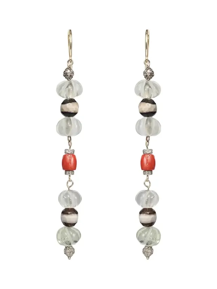 9kt gold and sterling silver earrings with gemstones 9kt gold and sterling silver earrings with gemstones