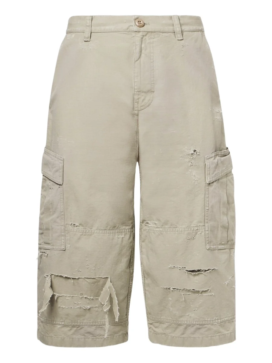 Cropped cotton cargo pants