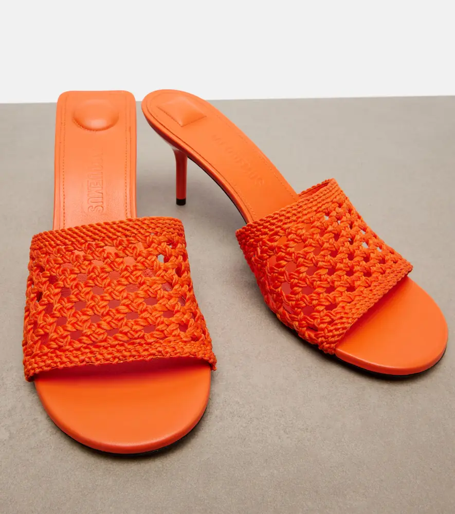 Jacquemus Cubisto woven raffia-effect mules | Thumbnail 2