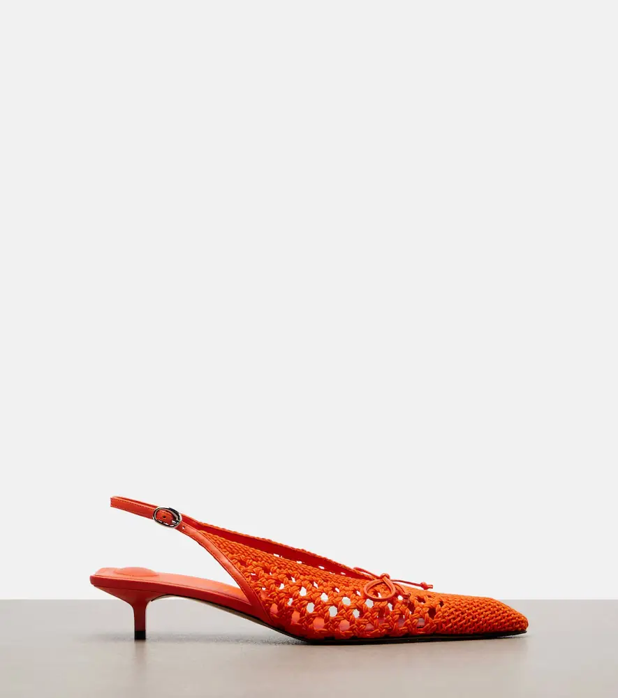 Jacquemus Cubisto raffia-effect slingback pumps | Thumbnail 3 Jacquemus Cubisto raffia-effect slingback pumps | Thumbnail 3