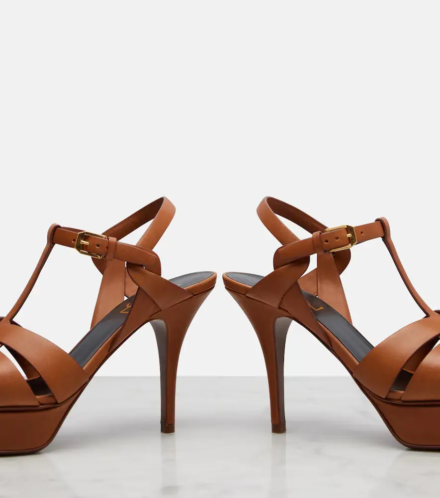 Saint Laurent Tribute leather platform sandals | Thumbnail 3