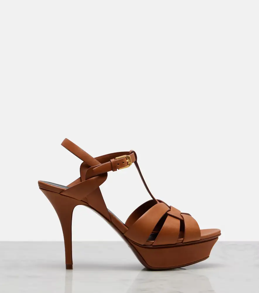 Saint Laurent Tribute leather platform sandals | Thumbnail 4