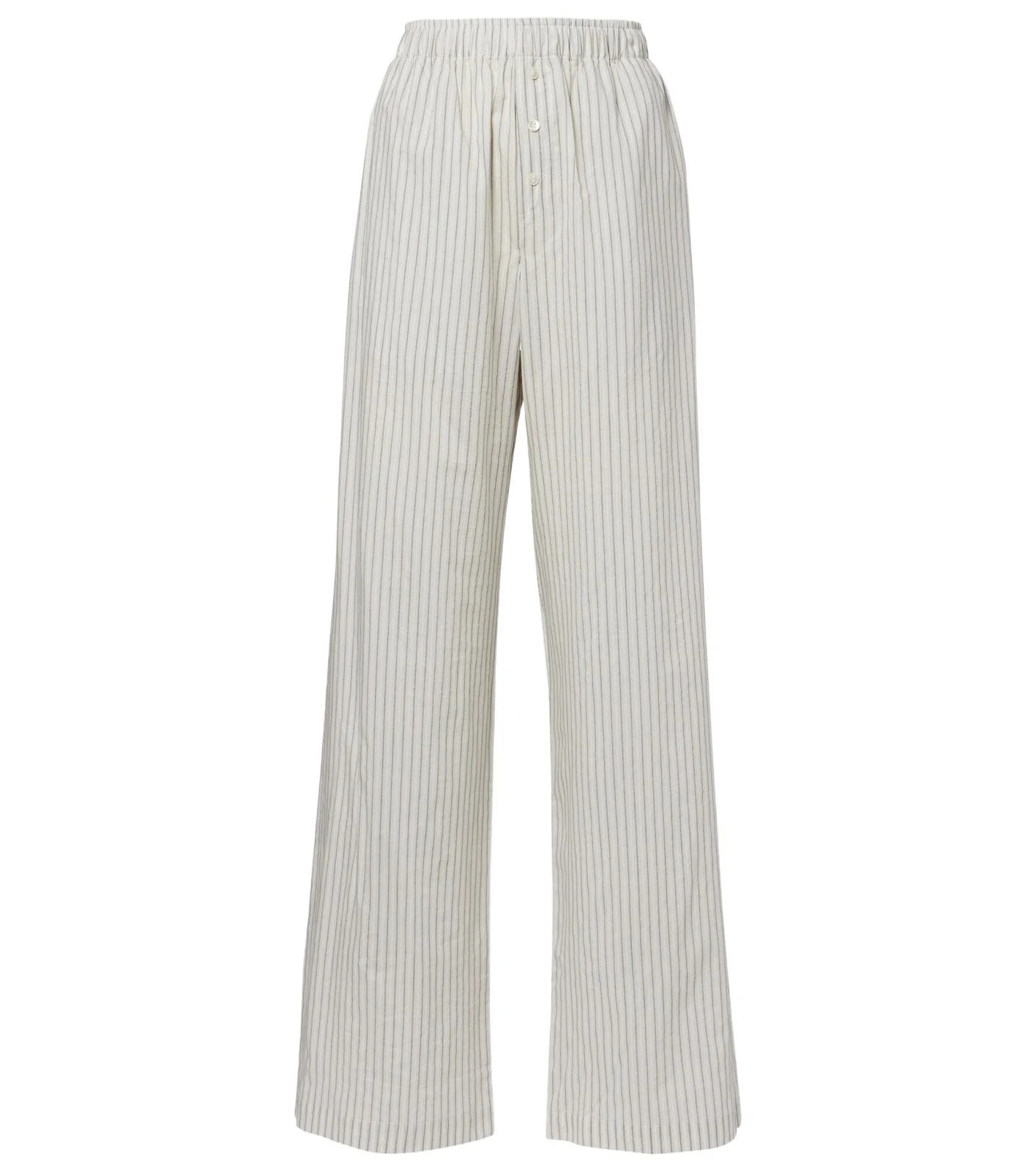 Striped silk and cotton wide-leg pants