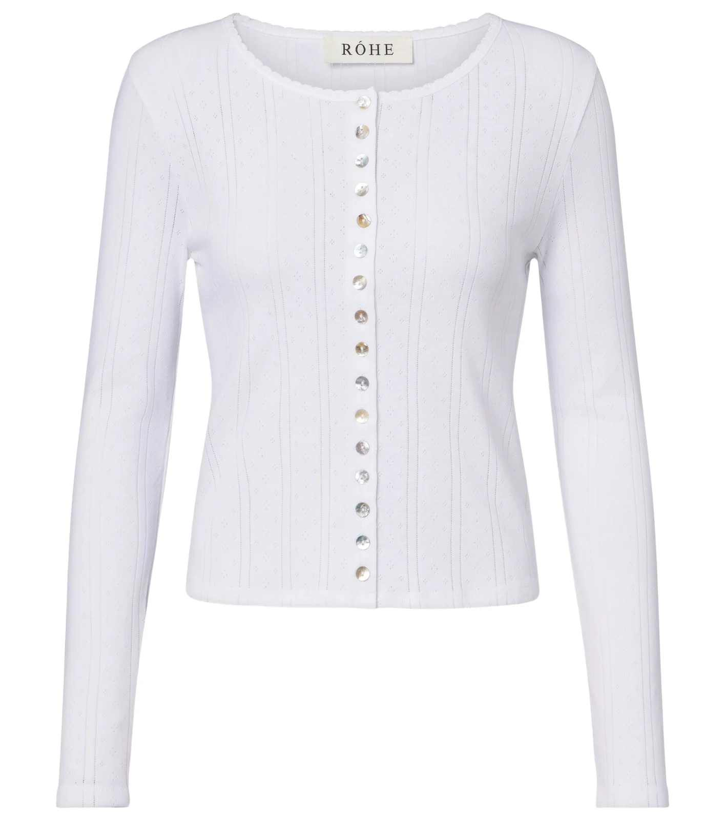 Pointelle cotton cardigan Pointelle cotton cardigan