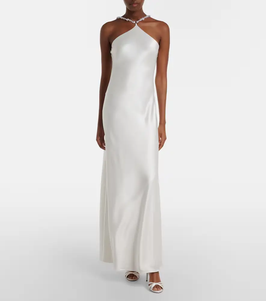 Staud Cadence beaded satin gown | Thumbnail 3