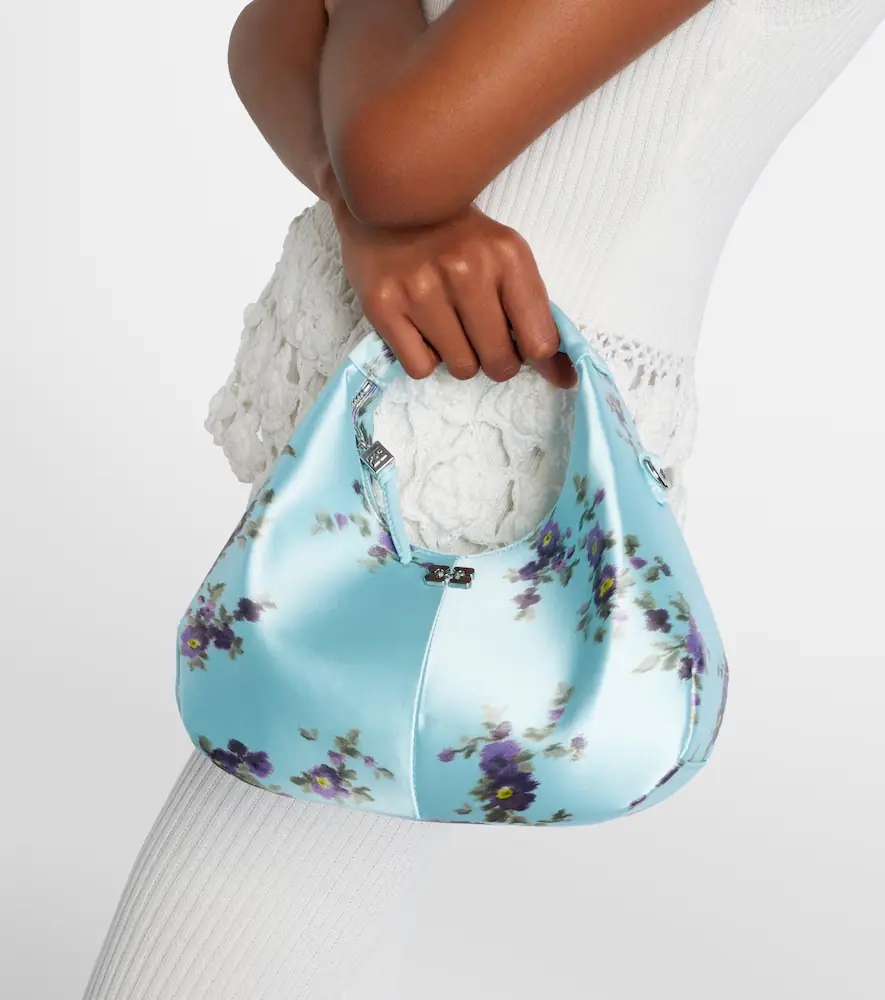 Ganni Mini floral satin top-handle bag | Thumbnail 4