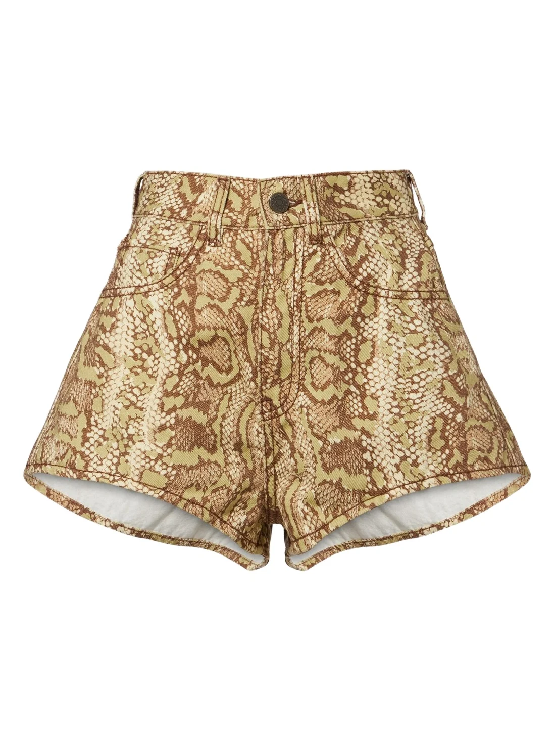 Boa snake-print denim shorts
