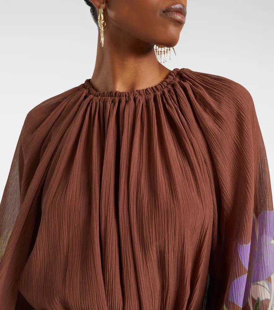 ALÉMAIS Alfie gathered cotton and silk midi dress | Thumbnail 6