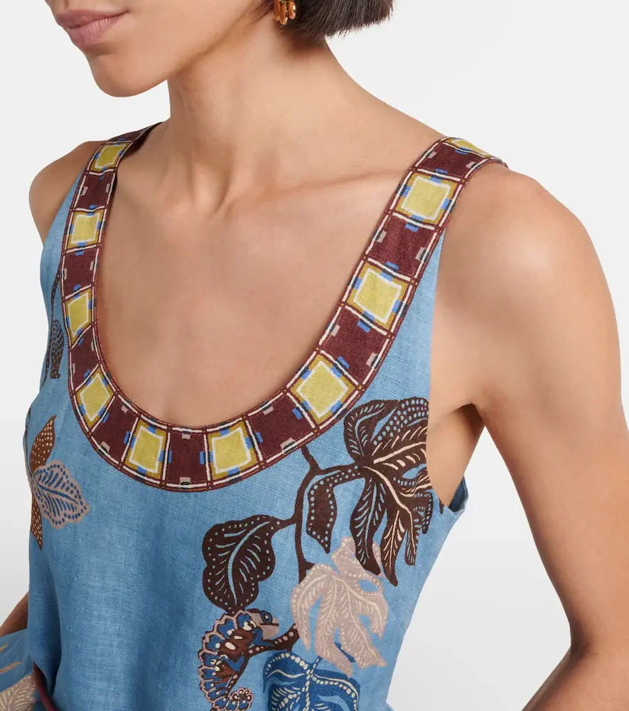 ALÉMAIS Alémais Georgie printed linen midi dress | Thumbnail 2