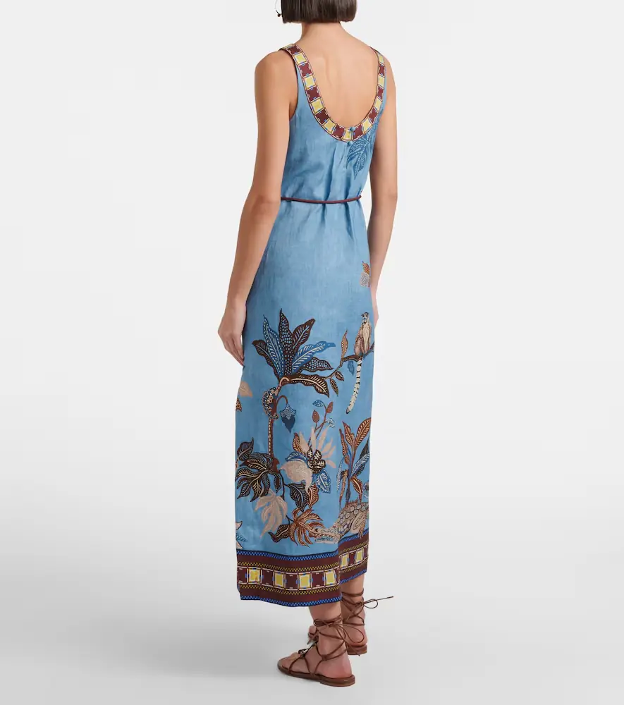 ALÉMAIS Alémais Georgie printed linen midi dress | Thumbnail 4