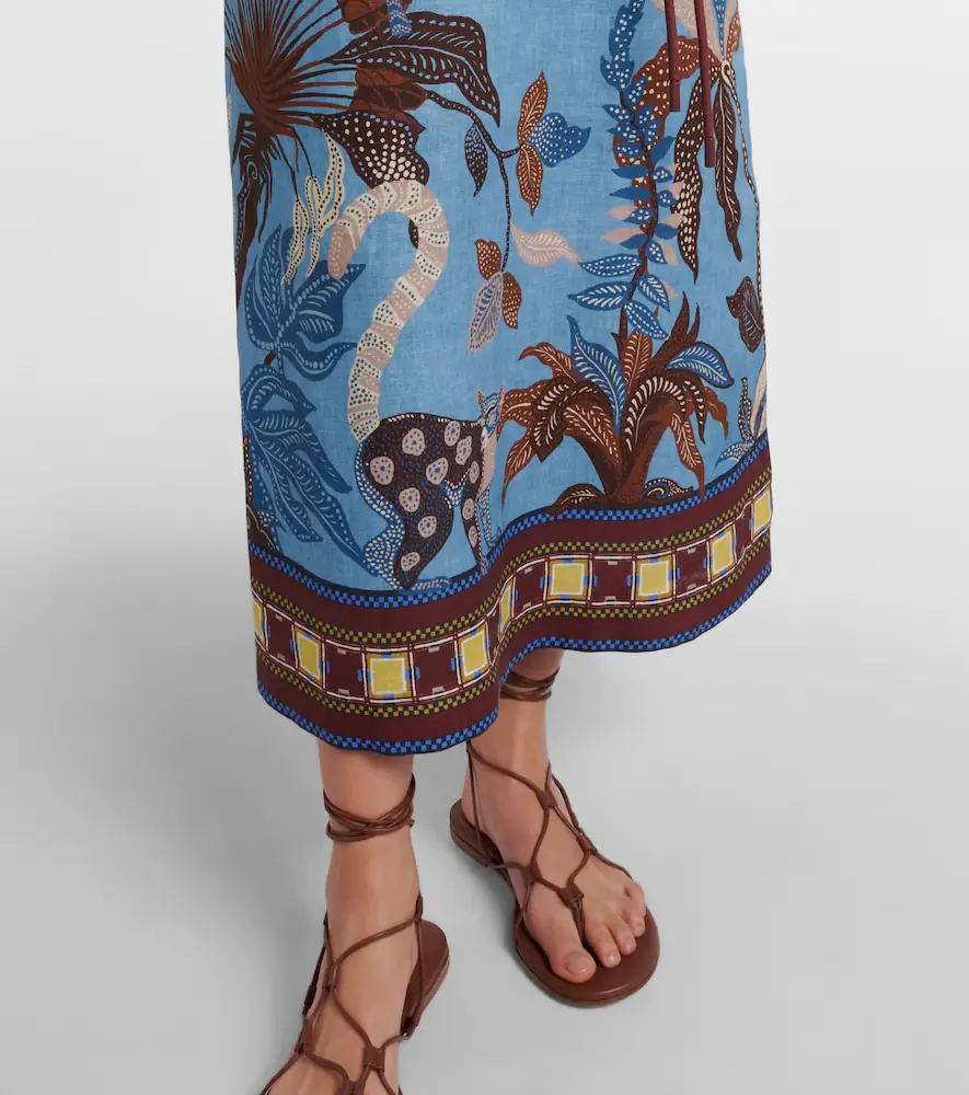 ALÉMAIS Alémais Georgie printed linen midi dress | Thumbnail 5