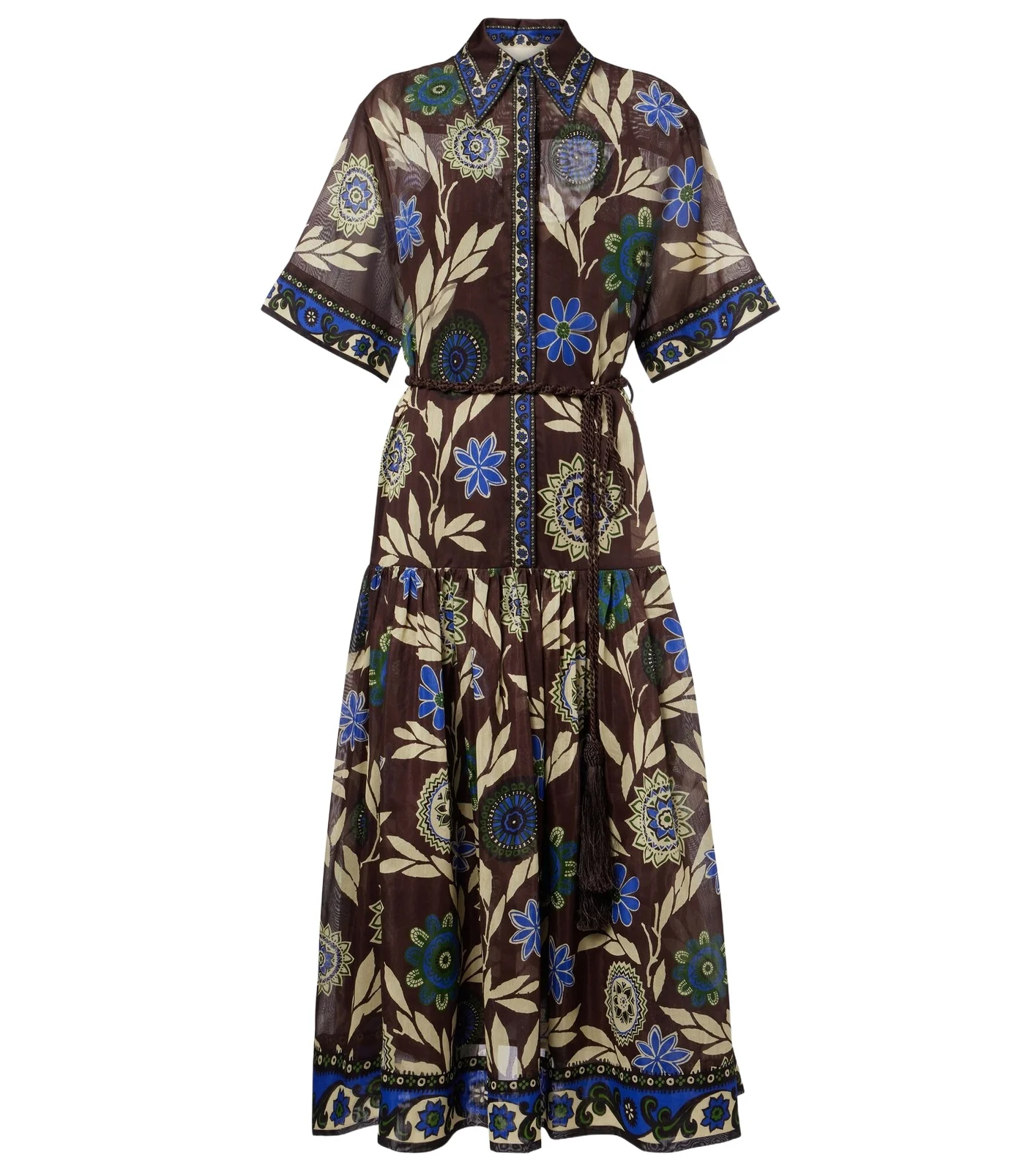 Jasper printed cotton and silk shirt dress