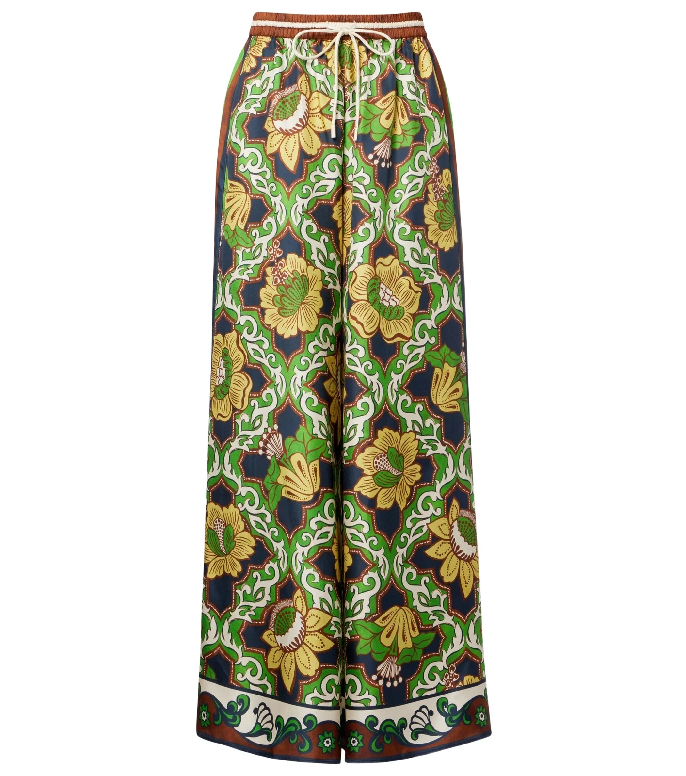 Alémais Liana printed silk satin palazzo pants