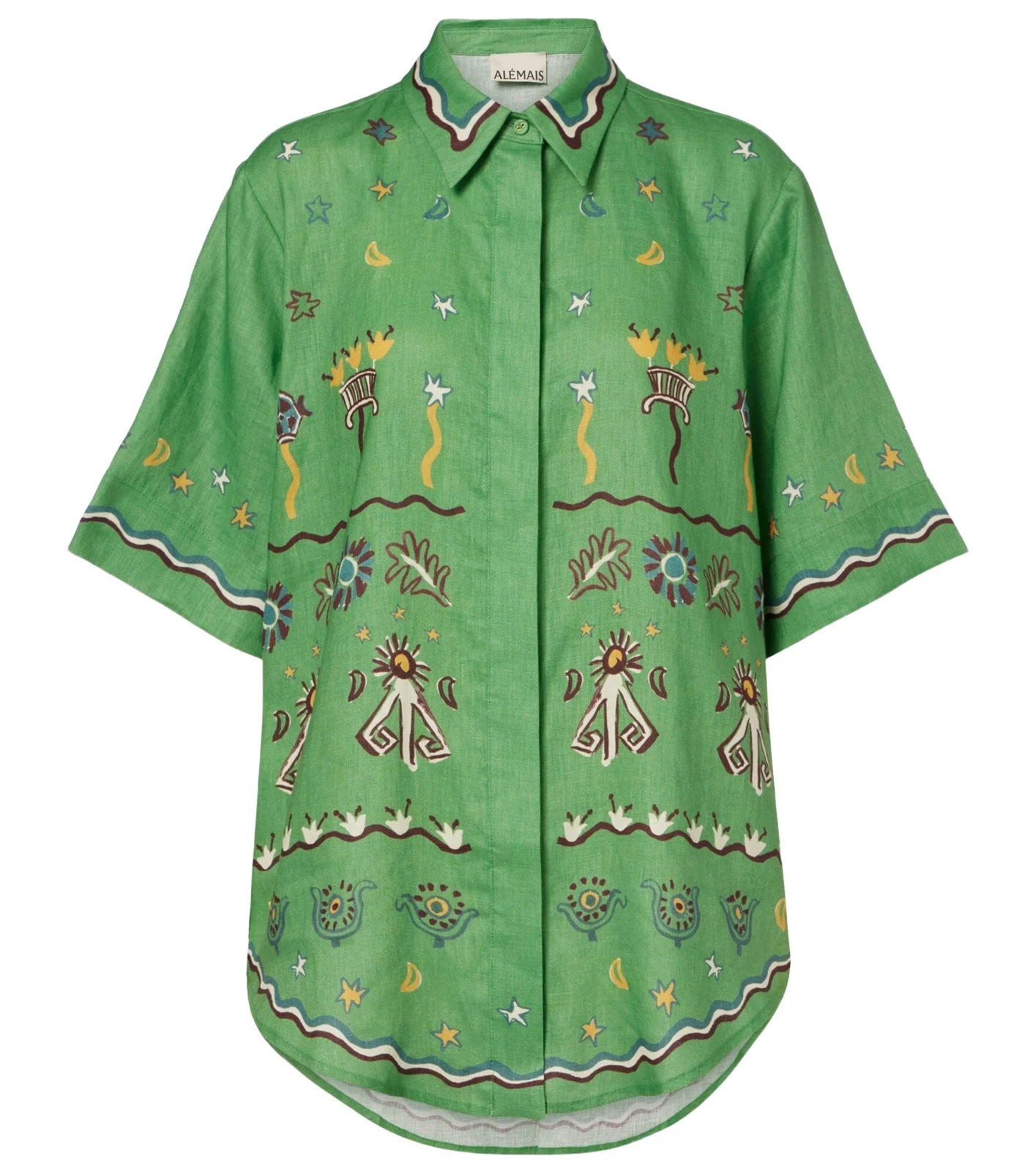 ALÉMAIS Alémais Sun Dancer printed linen shirt