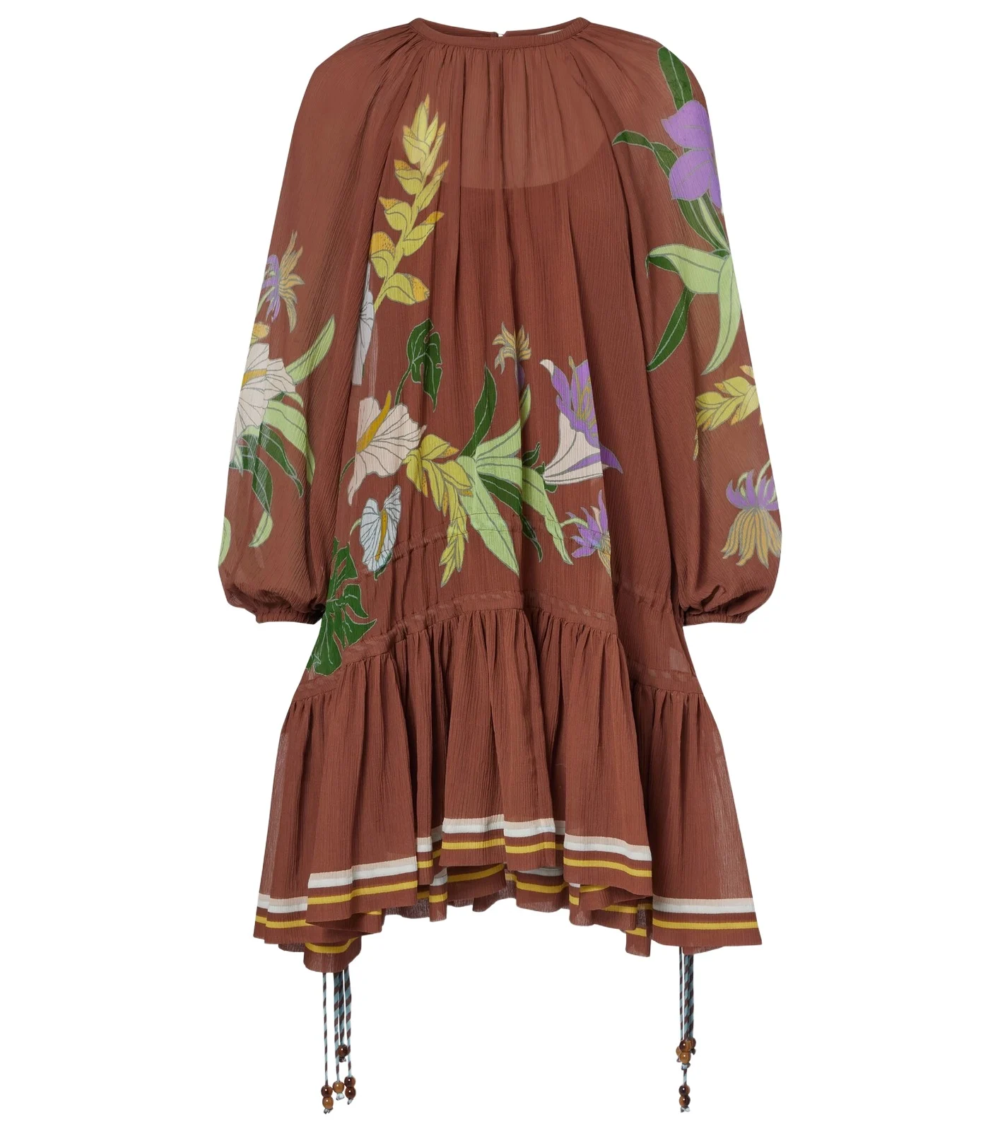 Alémais Alfie gathered cotton and silk minidress Alémais Alfie gathered cotton and silk minidress