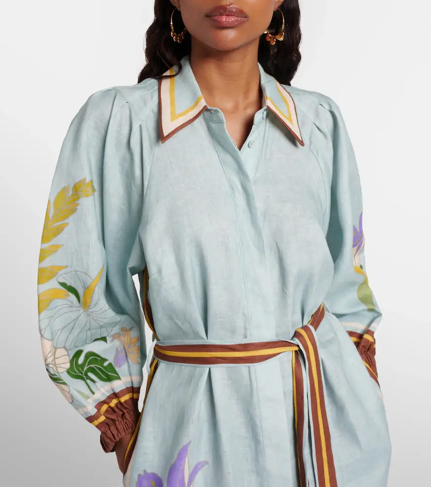 ALÉMAIS Alémais Belted floral linen shirt dress | Thumbnail 4 ALÉMAIS Alémais Belted floral linen shirt dress | Thumbnail 4