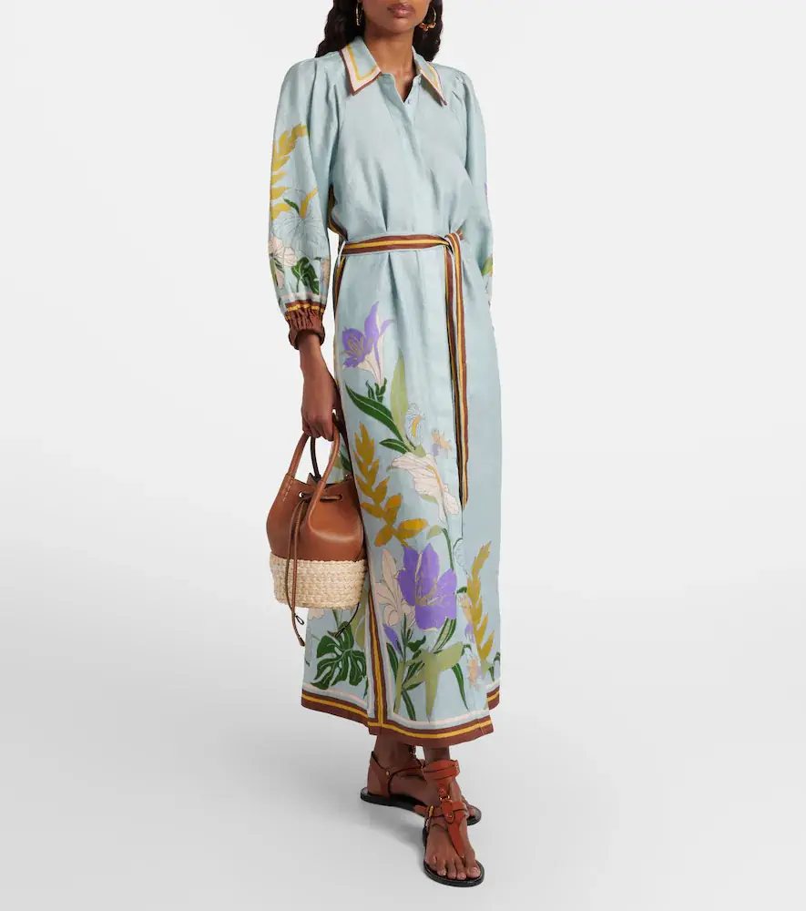 ALÉMAIS Alémais Belted floral linen shirt dress | Thumbnail 5 ALÉMAIS Alémais Belted floral linen shirt dress | Thumbnail 5