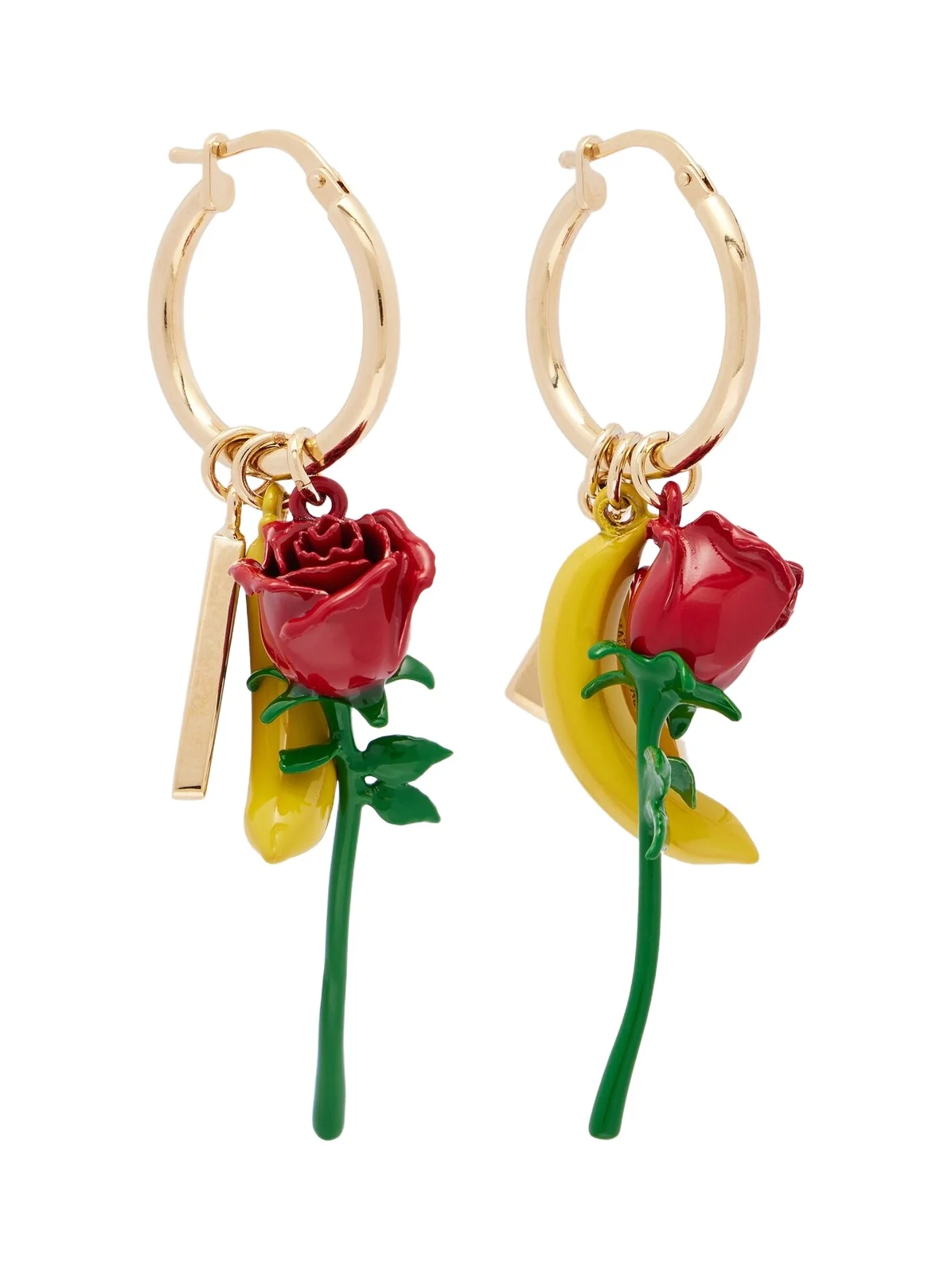 Embellished enamel hoop earrings Embellished enamel hoop earrings