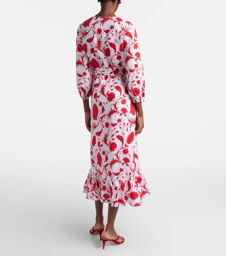 Heidi Klein Evia floral ruffled linen wrap dress | Thumbnail 2