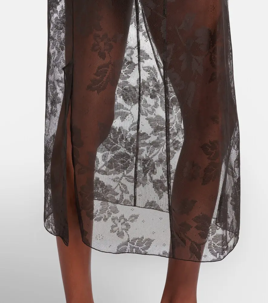 Prada Floral lace cotton midi skirt | Thumbnail 3 Prada Floral lace cotton midi skirt | Thumbnail 3