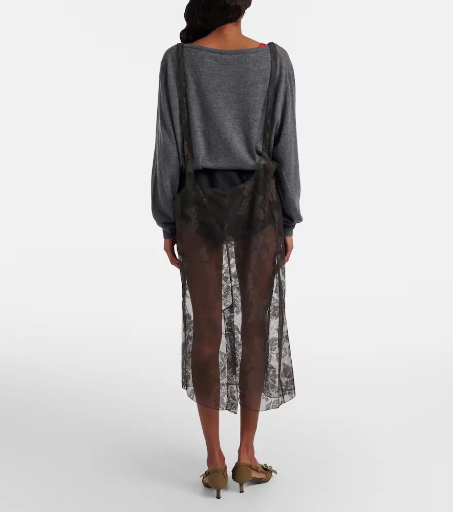 Prada Floral lace cotton midi skirt | Thumbnail 5 Prada Floral lace cotton midi skirt | Thumbnail 5
