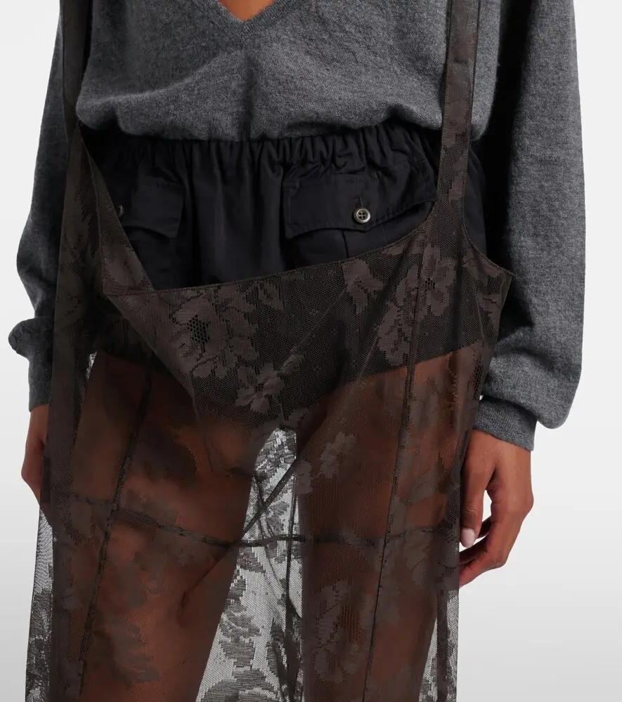 Prada Floral lace cotton midi skirt | Thumbnail 6 Prada Floral lace cotton midi skirt | Thumbnail 6