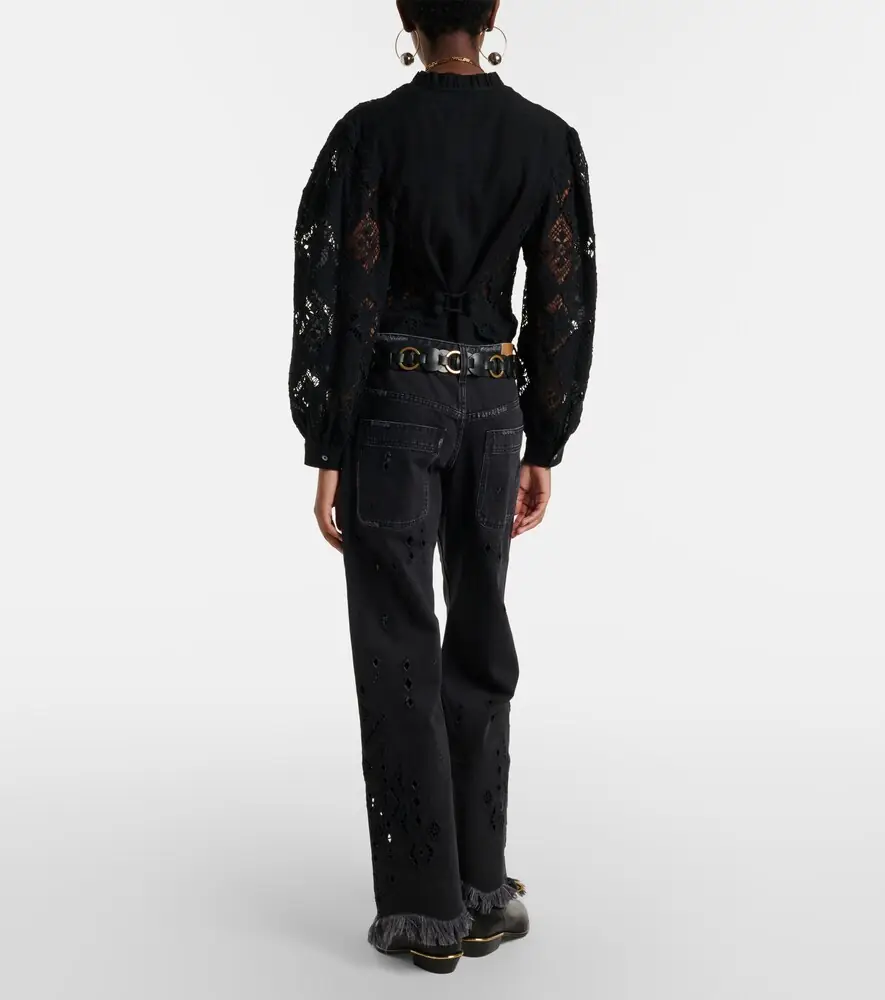 Isabel Marant Amia broderie anglaise flared jeans | Thumbnail 4 Isabel Marant Amia broderie anglaise flared jeans | Thumbnail 4