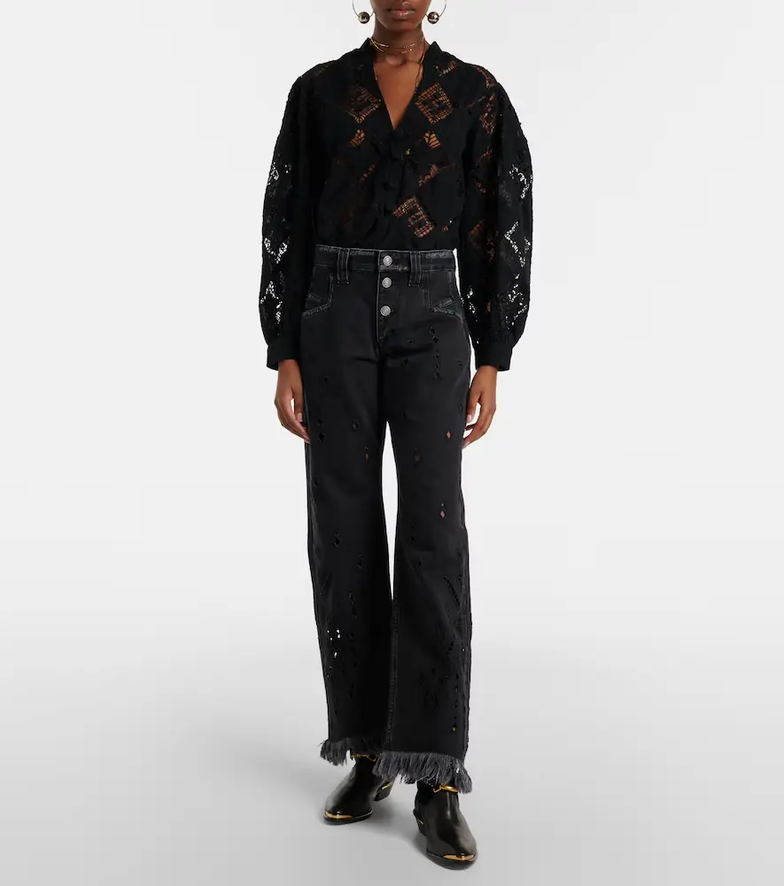 Isabel Marant Amia broderie anglaise flared jeans | Thumbnail 6 Isabel Marant Amia broderie anglaise flared jeans | Thumbnail 6