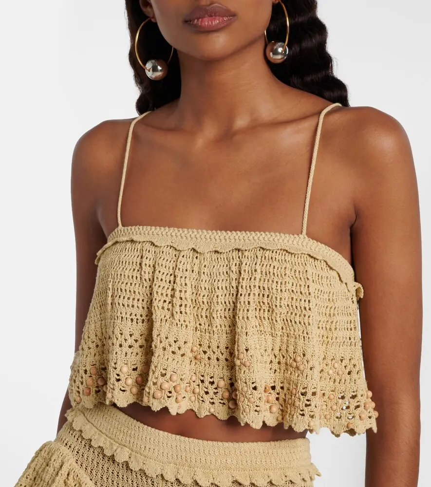 Isabel Marant Oraviel beaded crochet crop top | Thumbnail 4