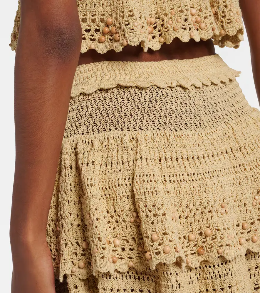 Isabel Marant Olzea beaded crochet cotton-blend shorts | Thumbnail 3