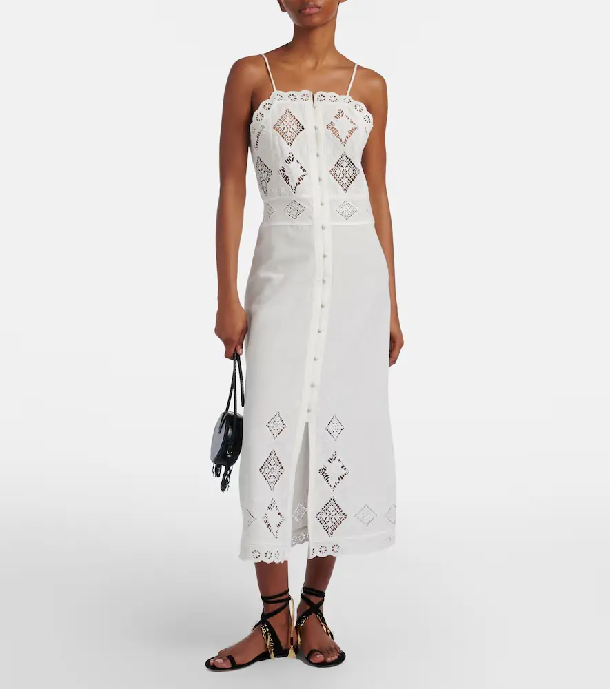 Isabel Marant Nelsane cotton and linen midi dress | Thumbnail 4