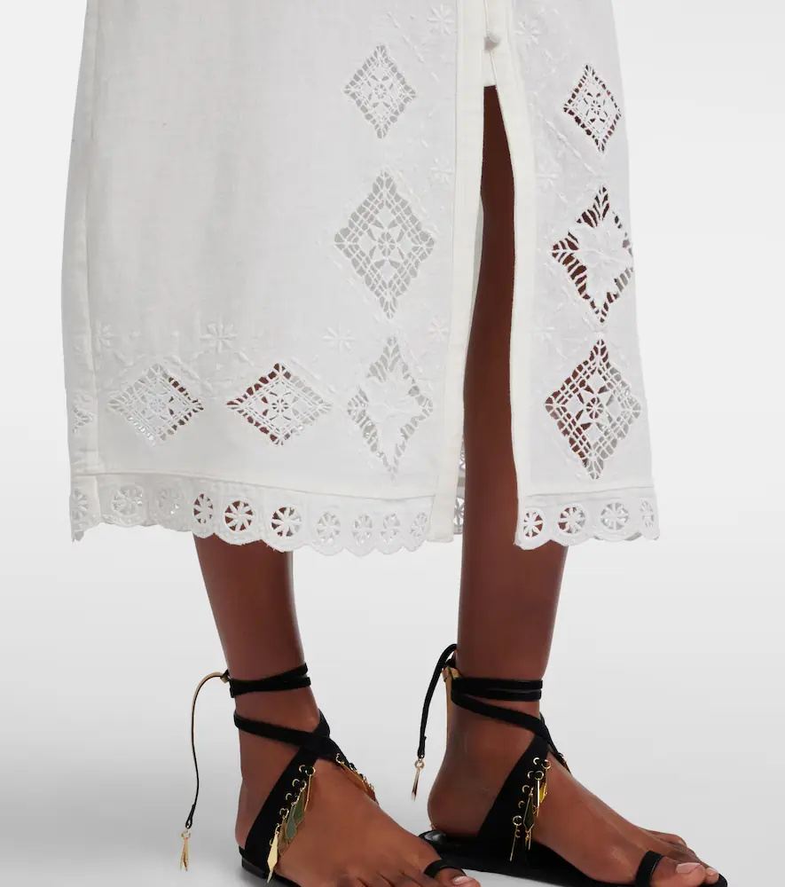 Isabel Marant Nelsane cotton and linen midi dress | Thumbnail 6