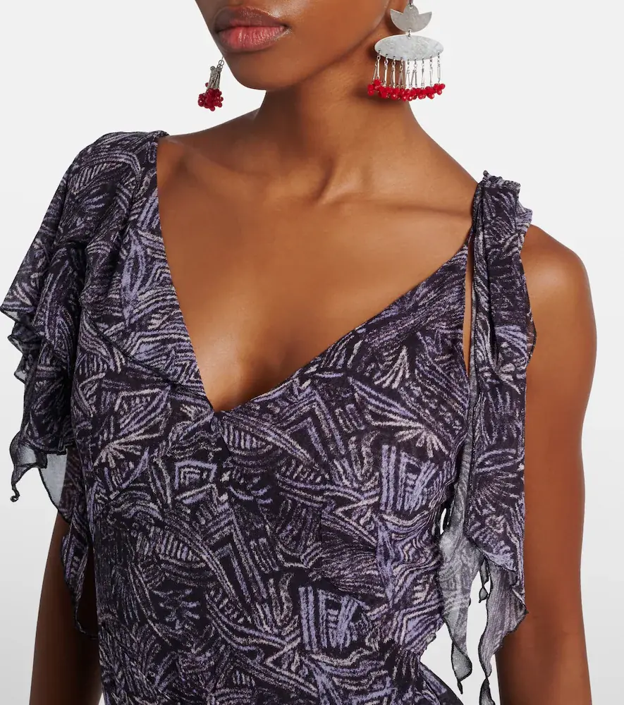 Isabel Marant Tylena printed silk georgette ruffled midi dress | Thumbnail 4 Isabel Marant Tylena printed silk georgette ruffled midi dress | Thumbnail 4