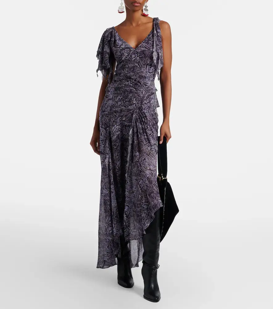 Isabel Marant Tylena printed silk georgette ruffled midi dress | Thumbnail 5 Isabel Marant Tylena printed silk georgette ruffled midi dress | Thumbnail 5