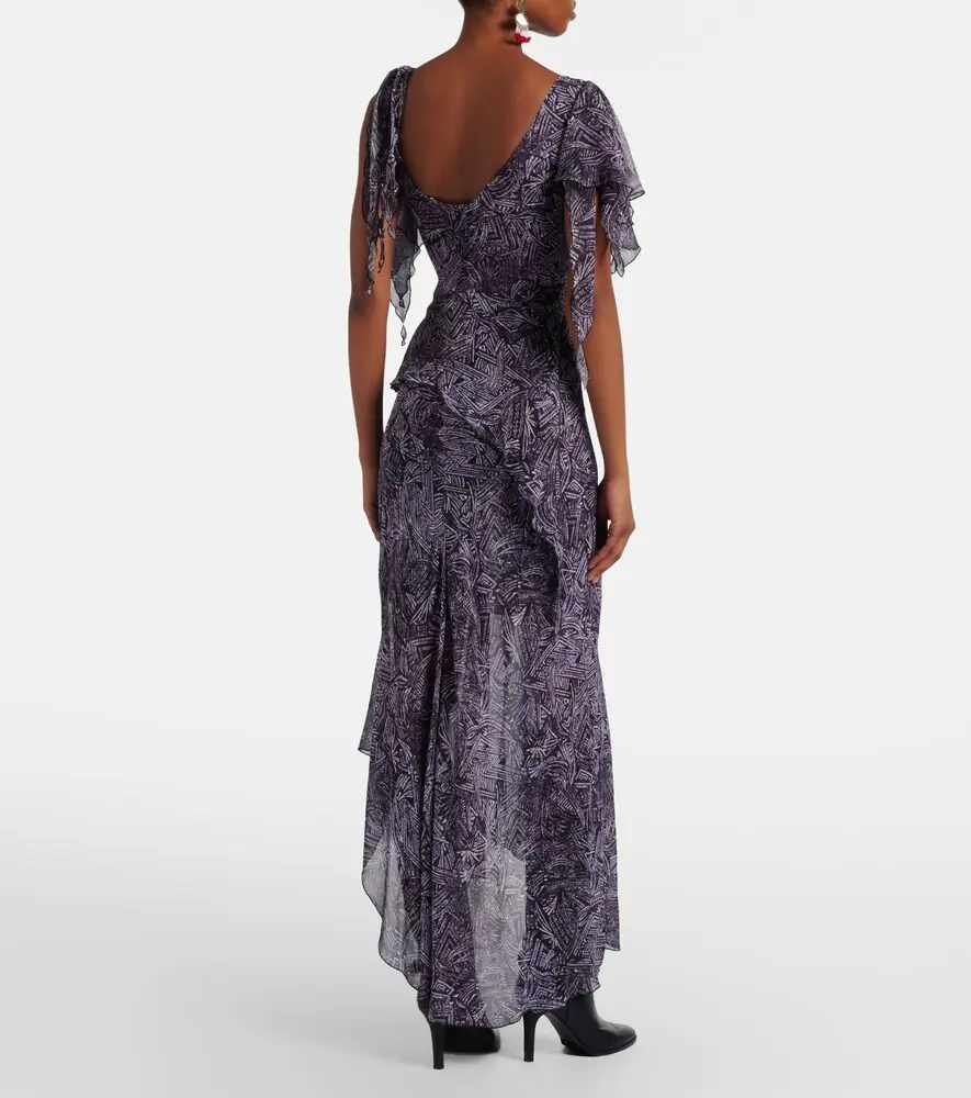 Isabel Marant Tylena printed silk georgette ruffled midi dress | Thumbnail 6 Isabel Marant Tylena printed silk georgette ruffled midi dress | Thumbnail 6
