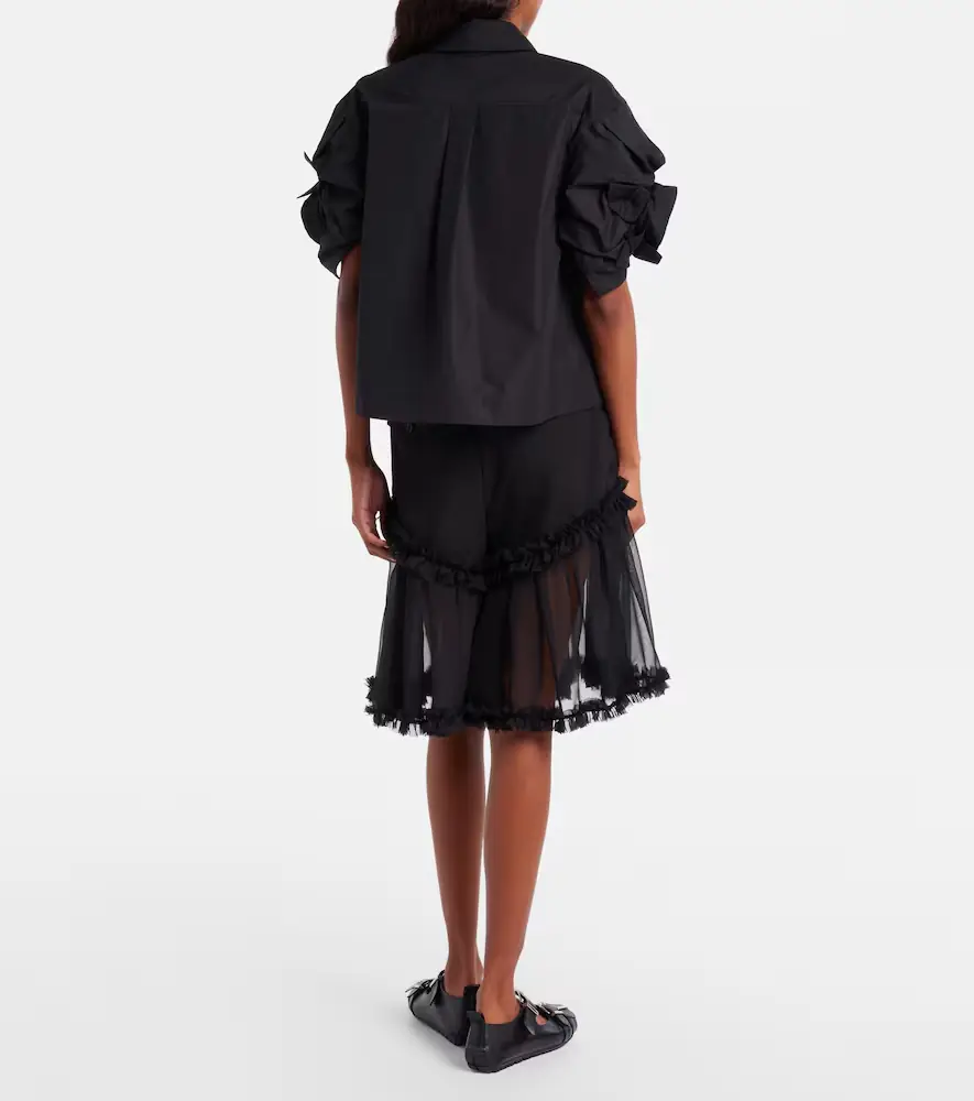 NOIR KEI NINOMIYA Ruffled tulle and wool shorts | Thumbnail 2 NOIR KEI NINOMIYA Ruffled tulle and wool shorts | Thumbnail 2